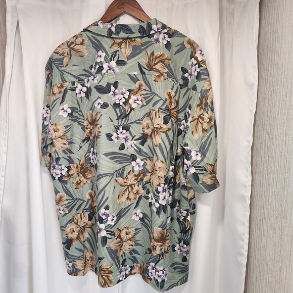 Pussers West Indies Hawaiian Shirt‎ Large Floral Allover Silk & Cotton - Picture 3 of 3